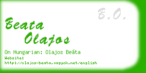 beata olajos business card