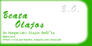 beata olajos business card